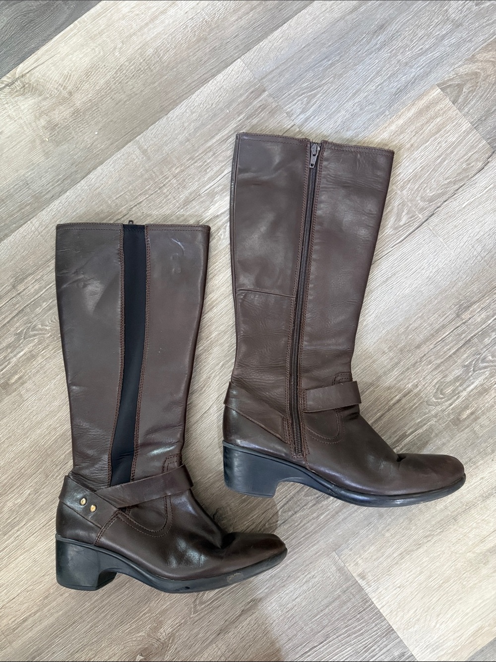 Clark’s Women's Tall Knee High Brown Leather Riding Boots 8